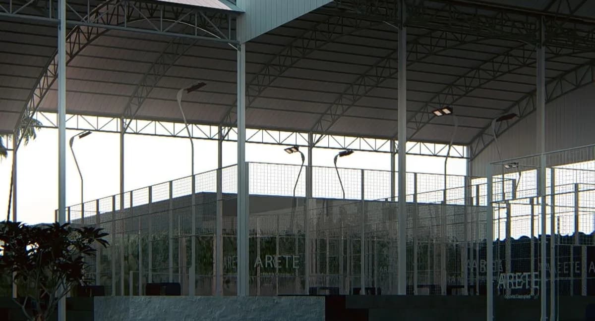 Roofed padel courts at Arete Sports Complex