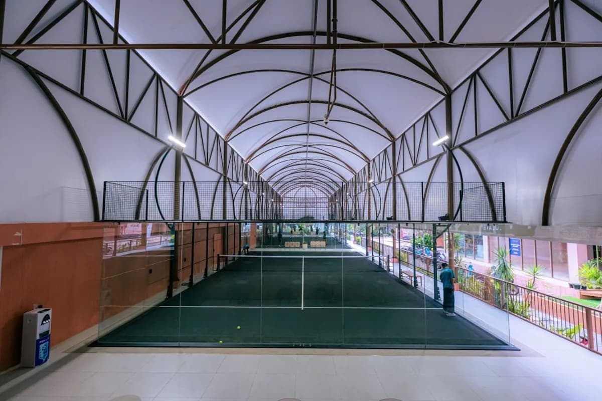 Covered padel courts at Holywings Padel Club at The Luc