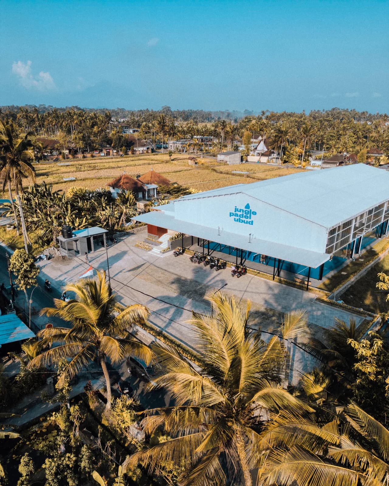 Aerial view of the Jungle Padel Ubud building