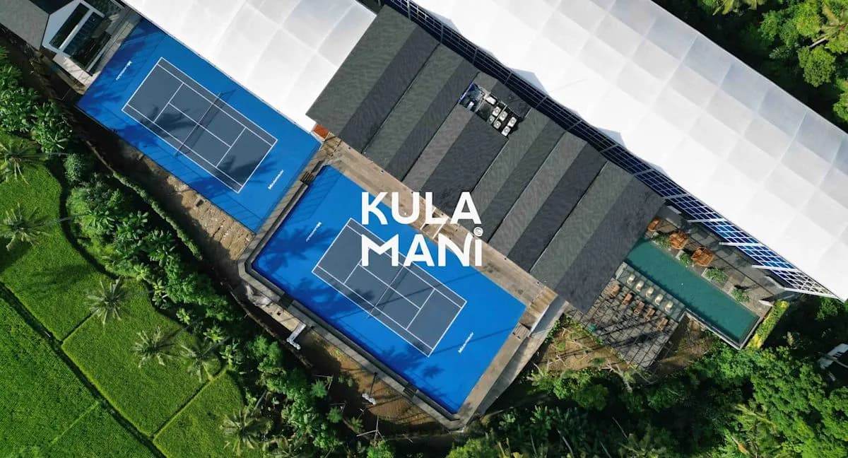 Racquet courts shown in operator media at Kula Mani Tennis Village