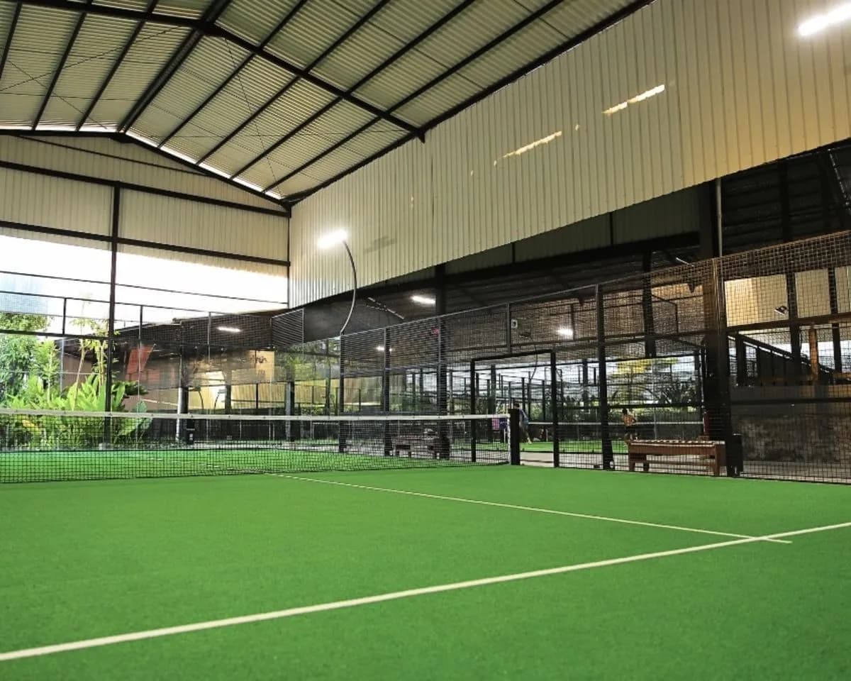 Covered padel courts at Monster Padel Social Club Bali