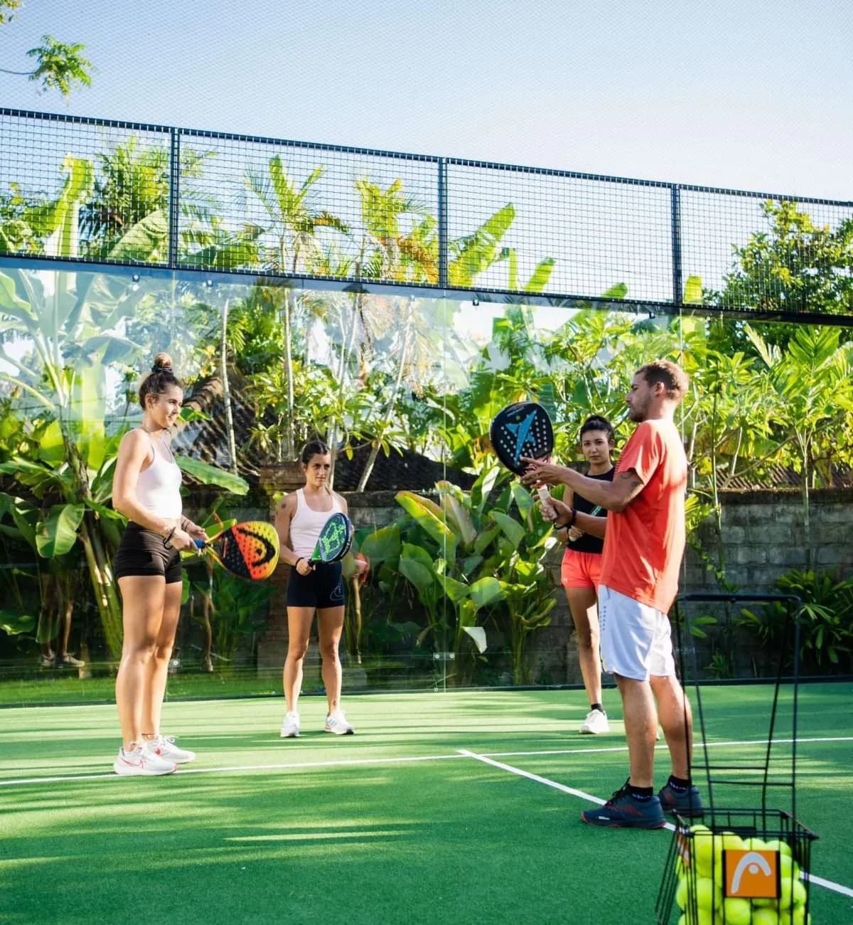 Players during a coaching session at Sanur Padel Club